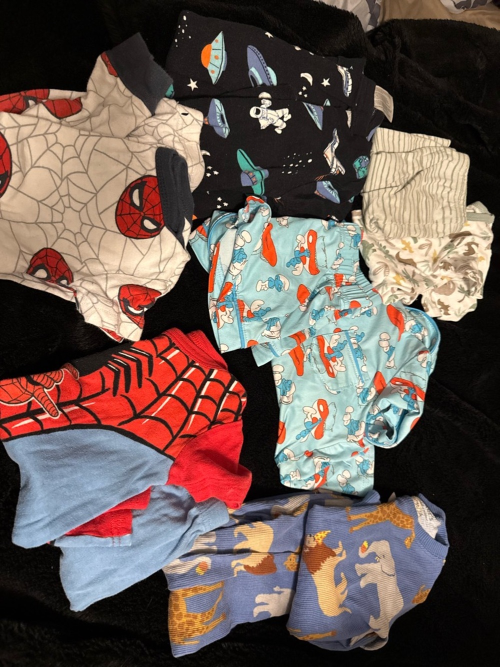Multiples Kids Pajama Set Bundle in Blue, Red, Black, White